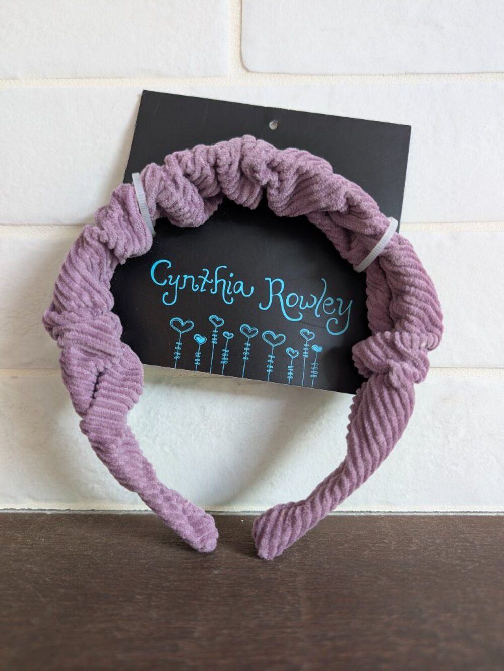 4/$20 NEW WITH TAGS Cynthia Rowley lilac pink purple ruched corduroy headband